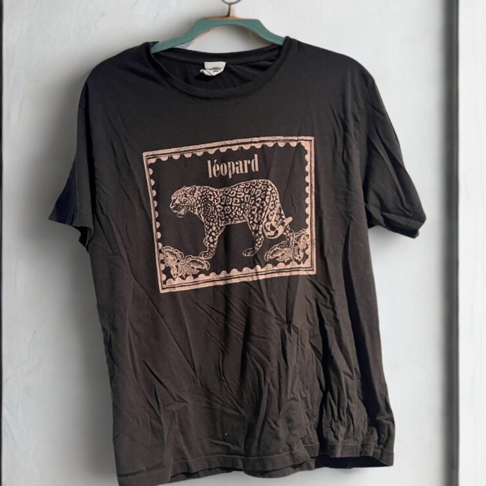 Anthropologie Letluv Leopard Stamp Tee - Sz. M - Picture 8 of 9